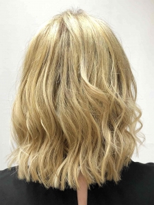 ladies new blonde colour, back of head