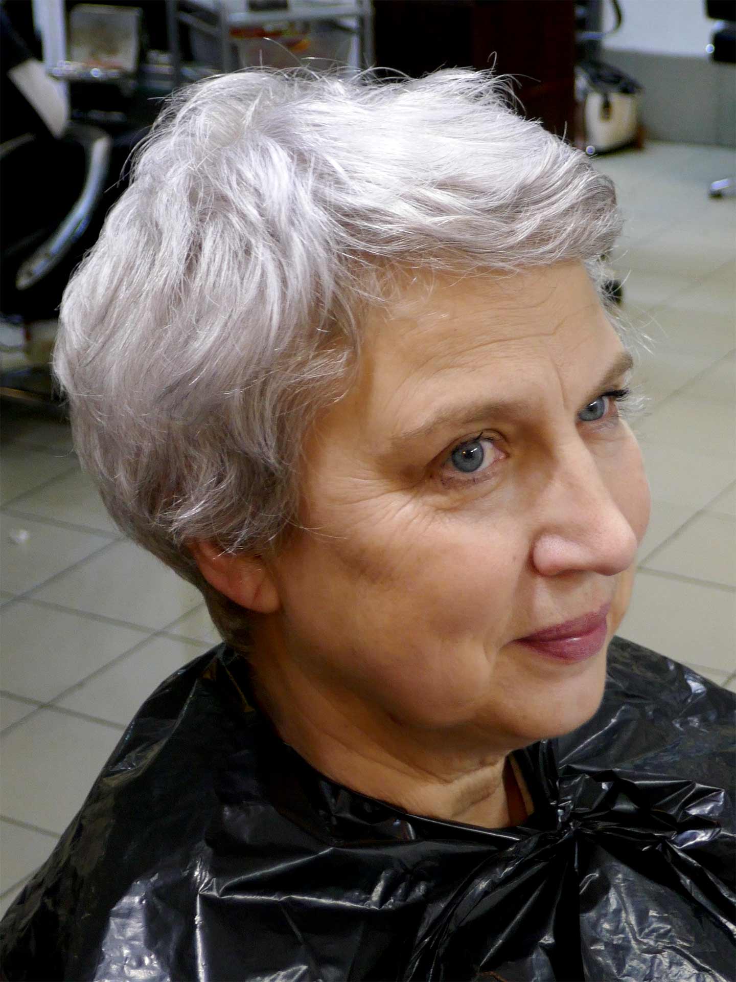 lady with silver hair