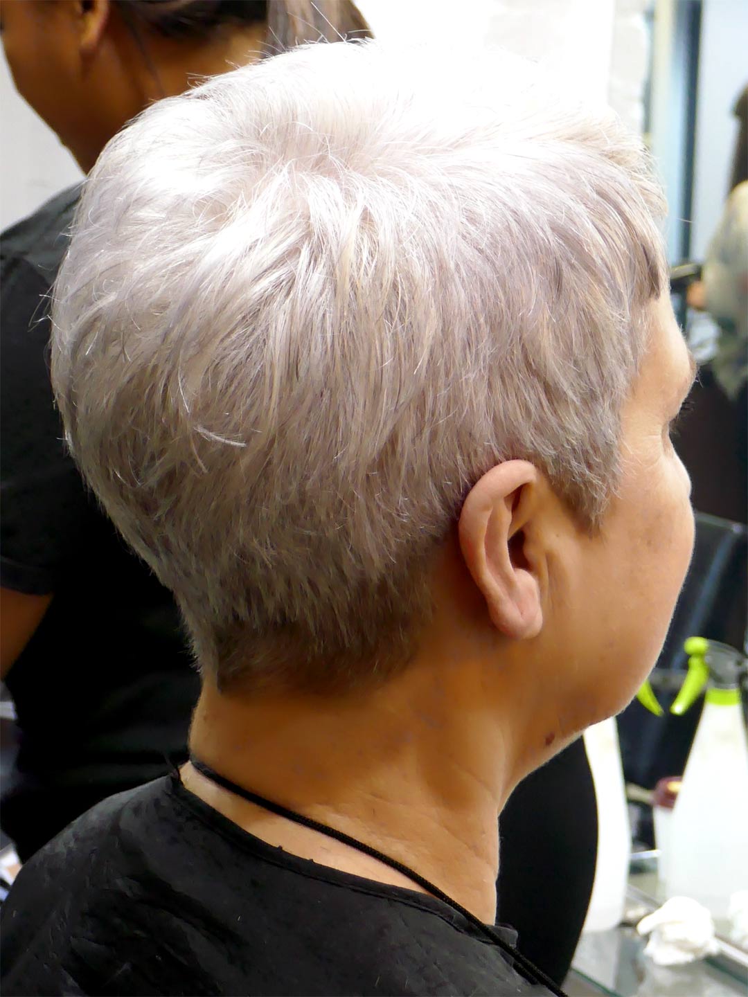 natual silver hair back of head