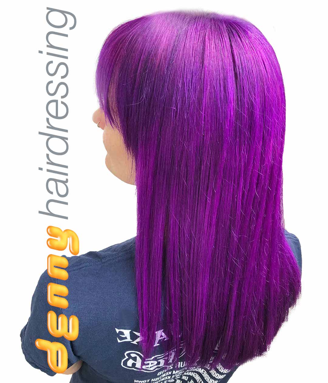 long purple colour hair